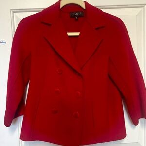 Talbots Women's Bold Red Pea Coat